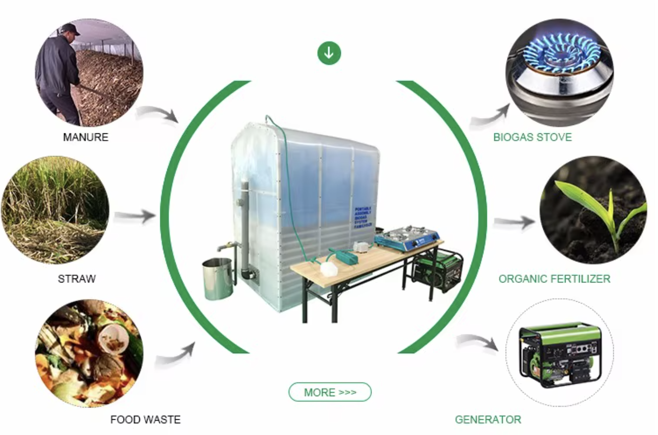Portable assembly biogas system