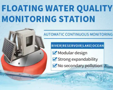 Floating water quality monitoring system, remote monitoring of PH, dissolved oxygen, turbidity etc. 